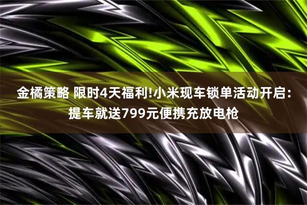 金橘策略 限时4天福利!小米现车锁单活动开启：提车就送799元便携充放电枪